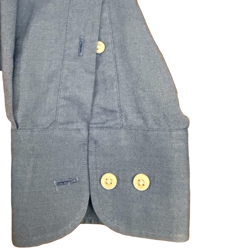 Nautica blue button-down dress shirt vintage Oxford collection size 17.5 34/35 - Picture 3 of 4